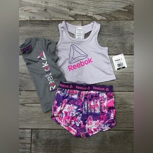 Reebok Girls' Activewear 3pc Set in Pink and Gray NWT 12 months